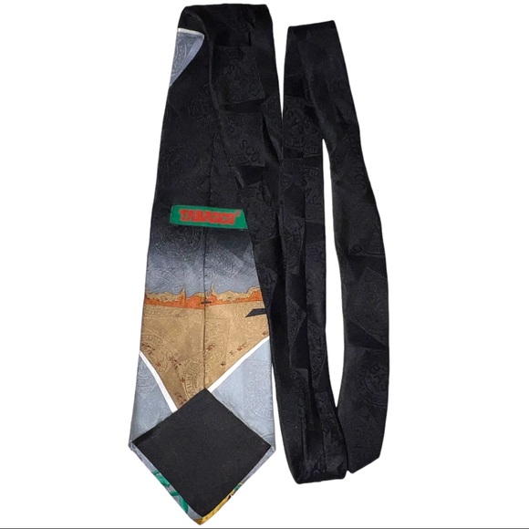 Vintage Tabasco ALIEN UFO Spaceman Sci-Fi Silk Neck Tie - Picture 6 of 7